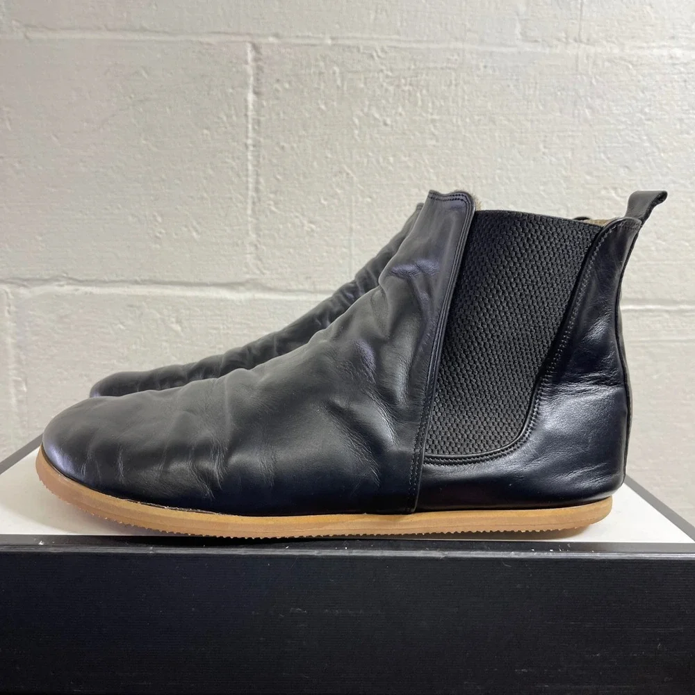 Aintap Chelsea Ankle Boots Barefoot Black‎ Leather Pull On Mens 43 EU/10-10.5 US